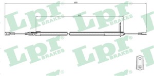 Kabel, parkeringsbremse, Bak, MERCEDES-BENZ, 2014200685, 2014201185