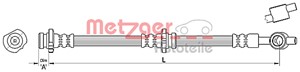 Bremseslange, Foran høyre, NISSAN ALMERA TINO, 46210-4U200, 46210-BU70A
