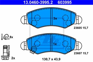 Bremseklosser sett, Framaksel, OPEL AGILA, SUBARU JUSTY III, SUZUKI IGNIS II, WAGON R Halvkombi, WAGON R+ Halvkombi, VAUXHALL AGILA Mk I