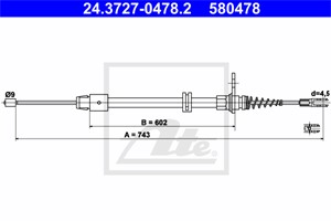 Kabel, parkeringsbremse, Bak, MERCEDES-BENZ, 212 420 01 85, 212 420 13 85, A 212 420 01 85, A 212 420 13 85