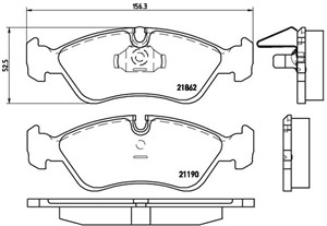 Bremseklosser sett, Framaksel, CHEVROLET,DAEWOO,OPEL,VAUXHALL, 11046152, 11046156, 11046952012, 1605089, 1605454, 1605696, 1605746, 1605