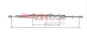 Kabel, parkeringsbremse, Høyre bak, Høyre, Venstre, RENAULT ESPACE II, 60 25 105 918, 6025105918