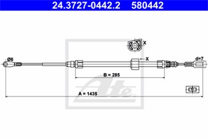 Kabel, parkeringsbremse, Foran, MERCEDES-BENZ,VW, 2D0 609 701, 901 420 20 85, A 901 420 20 85