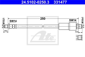 Bremseslange, Bakaksel, AUDI A8 D2, 4D0 611 775 B