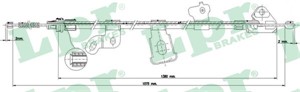Kabel, parkeringsbremse, Bak, Venstre, TOYOTA YARIS, 464300D010