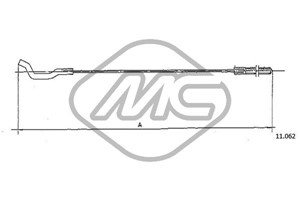 Gasskabel, VW 1500, 1600, 1500, 1600 Halvkombi, 311 721 555F, 311721555F