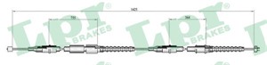 Kabel, parkeringsbremse, Bak, Venstre, OPEL CORSA C, VAUXHALL CORSA Mk II, 522447, 9191578