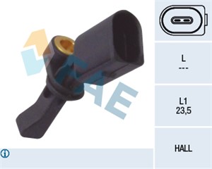 Sensor, hjulturtall, Venstre bakaksel, AUDI,SEAT,SKODA,VW, 6Q0 927 807 A, 6Q0 927 807 B, WHT 003 863