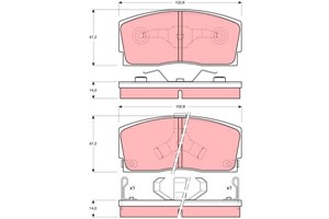 Bremseklosser sett, Framaksel, DAIHATSU APPLAUSE Halvkombi I, APPLAUSE Halvkombi II, CHARADE II, CHARADE III, CHARADE Sedan III, 04491-8