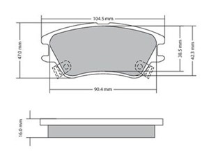Bremseklosser sett, Framaksel, HYUNDAI ATOS, 58101-02A10, 58101-05A10, 58101-05A30