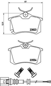 Bremseklosser sett, Bakaksel, SEAT,SKODA,VW, 6Q0698451, 6Q0698451B, 6X0698451, 6X0698451A, JZW698451F