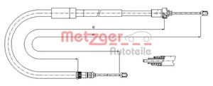 Kabel, parkeringsbremse, Høyre bak, RENAULT MODUS / GRAND MODUS, 8200 214 750