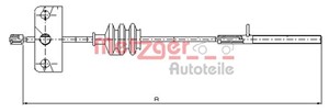 Kabel, parkeringsbremse, Foran, Senter, ALFA ROMEO,FIAT,LANCIA, 46410282, 60806293, 60811362, 7609367, 92323732