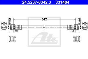 Bremseslange, Bakaksel, MERCEDES-BENZ A-KLASS [W168], 168 428 02 35, A 168 428 02 35