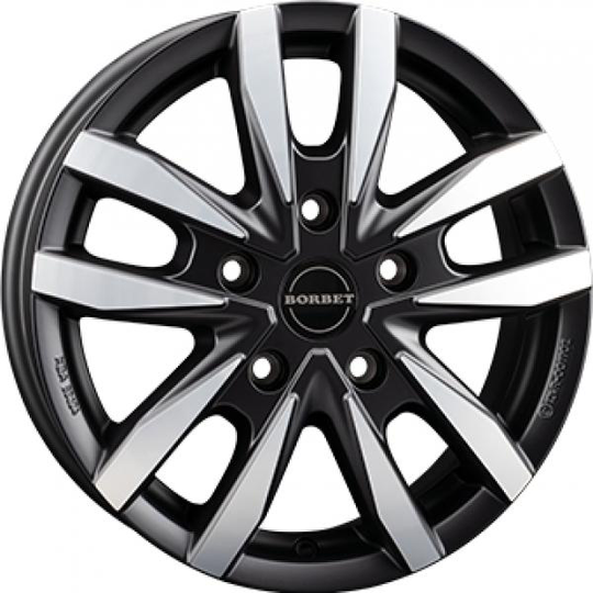 Borbet Cw5 Dull Black Polished 6/16 5/118 ET68 B71.1