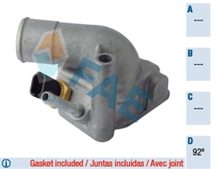 Termostat, kjølemiddel, OPEL,SAAB,VAUXHALL, 1338098, 24 456 401, 24456401, 6338005, 6338017, 64 09 72, 90536262