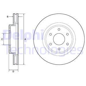 Bremseskive, Framaksel, NISSAN NAVARA Flak/chassi, NP300 NAVARA Pick-up, RENAULT ALASKAN, 402064KJ1B
