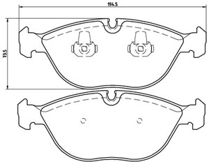 Bremseklosser sett, Framaksel, ALPINA,AUDI,BENTLEY,BMW,CHRYSLER,MERCEDES-BENZ,ROLLS-ROYCE,VW, 0034202120, 0034209120, 05143230AA, 051432