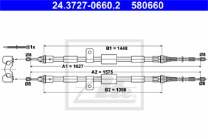 Kabel, parkeringsbremse, Bak, FORD FIESTA IV, FIESTA Skåp/stor limousine, KA, KA Van, PUMA, STREET KA, MAZDA 121 III, 1018642, 1042338,