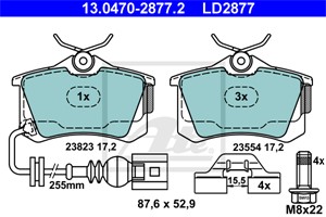 Bremseklosser sett, Bakaksel, SEAT CORDOBA, IBIZA III, VW LUPO I, POLO, POLO Sedan IV, POLO Van Skåp / kombi, 6Q0 698 451 B, 6Q0 698 451