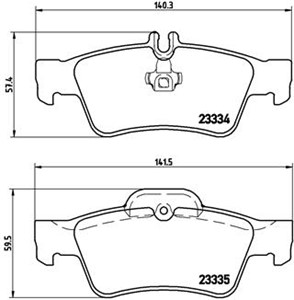 Bremseklosser sett, Bakaksel, MERCEDES-BENZ, 0004230230, 0034205120, 0044204420, 004420442067, 0054207920, 0054209320, 0054209420, 00642