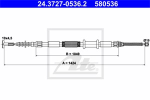 Kabel, parkeringsbremse, Bakre venstre, FIAT BRAVA, BRAVO I, 46468158, 7773001