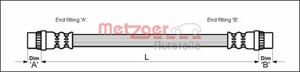 Bremseslange, Bakre venstre, Høyre bak, CITROËN AX, SAXO, PEUGEOT 106 I, 106 II, 4806.57, 4806.61
