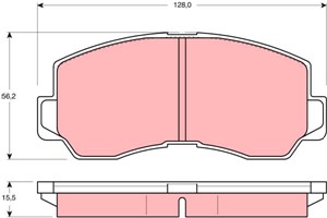 Bremseklosser sett, Framaksel, MITSUBISHI, MB058197, MB193295, MB193296, MB193299, MB238509, MB377824, MB597721, MB895166, MR389555