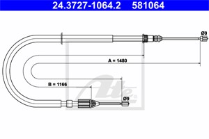 Kabel, parkeringsbremse, Høyre bak, RENAULT MEGANE Grandtour I, Megane Kombi van I, 82 00 029 461