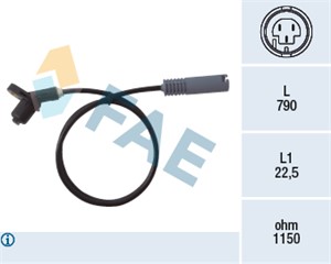 Sensor, hjulturtall, Bakaksel, BMW 3 [E36], 3 Cabriolet [E36], 3 Coupé [E36], 3 Touring [E36], 34 52 1 163 028, 34 52 1 181 126, 34 52 1