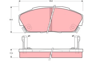 Bremseklosser sett, Framaksel, ACURA,HONDA, 45022-SD4-000, 45022-SD4-020, 45022-SD4-505, 45022-SD4-507, 45022-SD4-515, 45022-SD4-525, 45