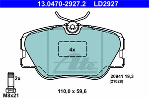 Bremseklosser sett, Framaksel, MERCEDES-BENZ, 000 420 99 20, 001 420 07 20, 002 420 23 20, A 000 420 99 20, A 001 420 07 20, A 002 420 2