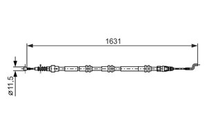 Kabel, parkeringsbremse, Bak, Bakre venstre, Høyre bak, VW, 7E0 609 701 C, 7E0 609 701 D