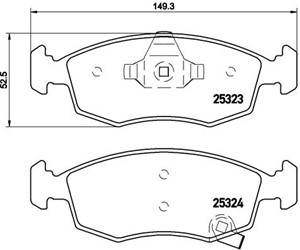 Bremseklosser sett, Framaksel, FIAT PANDA, PANDA VAN, LANCIA YPSILON, 0000077365927, 0000077365945, 0000077366212, 0000077366274, 000007