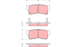 Bremseklosser sett, Bakaksel, HYUNDAI HIGHWAY VAN, TRAJET, 58302-3AA20