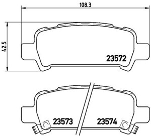Bremseklosser sett, Bakaksel, SUBARU, 26296FC002, 26692AE040, 26696AE000, 26696AE020, 26696AE040, 26696AE060, 26696AE080, 26696AF000, 26