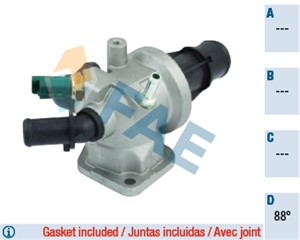 Termostat, kjølemiddel, FIAT,LANCIA,OPEL,SUZUKI, 0055182499, 1338841, 17690-84E50, 17690-84E50-000, 17690-84E51, 17690-84E51-000, 551824