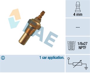 Kjølevæsketemperatursensor, LAND ROVER DISCOVERY I, 13124754, 13318698, 1854169, 1854192, 1854532, 6854066, 6854096, 93168624, 93169379,