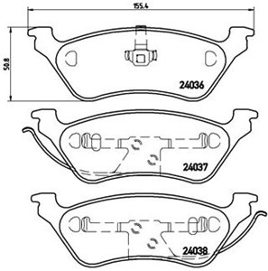 Bremseklosser sett, Bakaksel, CHRYSLER RAM VAN Van, VOYAGER IV, VOYAGER / GRAND VOYAGER III, VOYAGER VAN IV, DODGE CARAVAN, 05019805AA,