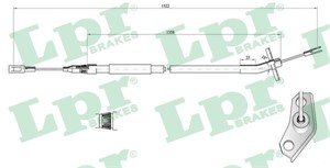 Kabel, parkeringsbremse, Bak, Venstre, MERCEDES-BENZ,VW, 2D0609721A, 9044200185