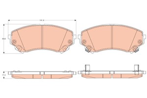 Bremseklosser sett, Framaksel, CADILLAC CTS, 25814702