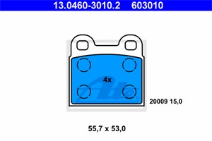 Bremseklosser sett, Bakaksel, Framaksel, ALFA ROMEO,DAF,NSU,OPEL,TALBOT,VOLVO,VW, 135828 00, 16 05 147, 16 05 148, 16 05 204, 16 05 324,