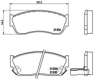 Bremseklosser sett, Framaksel, SUBARU,SUZUKI, 5520051810, 5520051810000, 5520051811000, 5520060870, 5520060B10, 5520060B11, 5520061850,