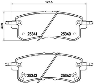 Bremseklosser sett, Bakaksel, INFINITI QX4, QX56, QX80, NISSAN PATROL VI, D40601LB0A, D40601LB8E