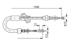 Kabel, parkeringsbremse, Venstre, AUDI 80 B3 Sedan, 90 B3, CABRIOLET B3, COUPE B3, 893 609 721 F