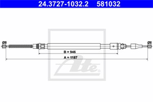 Kabel, parkeringsbremse, Bak, Høyre, Venstre, RENAULT LAGUNA I, LAGUNA Grandtour I, 77 00 823 689