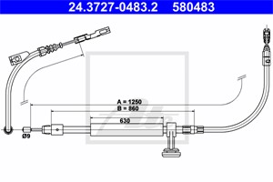 Kabel, parkeringsbremse, Senter, MERCEDES-BENZ CLS [C218], CLS Shooting Brake [X218], E-KLASS [W212], E-KLASS T-Model [S212], 212 420 02