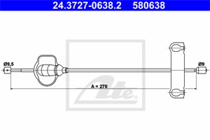 Kabel, parkeringsbremse, Foran, FORD COUGAR, MONDEO I, MONDEO II, MONDEO Sedan I, MONDEO Sedan II, MONDEO Turnier I, MONDEO Turnier II,