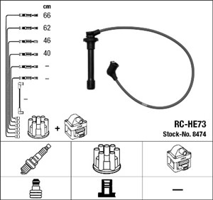 Tennledningssett, HONDA, 32700-P0A-A00, 32700-P0H-A00, 32722-P01-000, 32722-P2A-000, 32722-P2A-003, 32722-P2A-J00, 32722-P2A-J01, 32722-