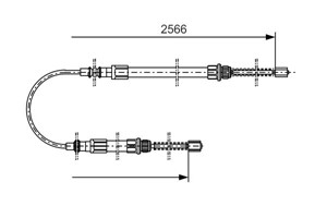 Kabel, parkeringsbremse, Bak, Høyre, Senter, Venstre, CITROËN,FIAT, 4450938, ZF 04 450 938, ZF 044 509 38